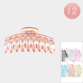 12PCS - Solid Lucite Hair Claw Clips