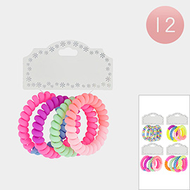 12 Set of 4 - Telephone Cord Coil Hair Bands