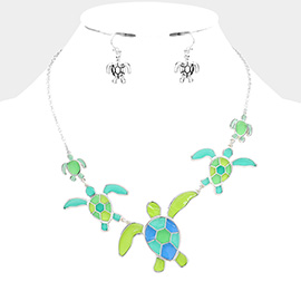 Colorful Turtle Link Necklace