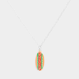 3D Hot Dog Pendant Necklace