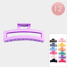 12PCS - Solid Rectangular Hair Claw Clips