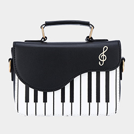 Piano Keyboard Crossbody Bag With Top Handle