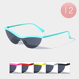 12PCS - Cat Eye Visor Style Sunglasses