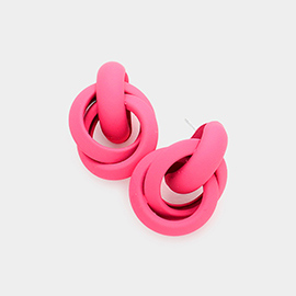 Colored Open Circle Link Earrings
