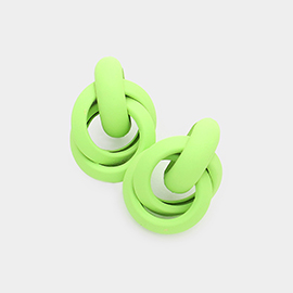 Colored Open Circle Link Earrings