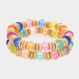 2PCS - Colorful Beaded Stretch Bracelets