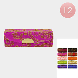 12PCS - Floral Patterned Mirror Lipstick Cases