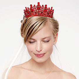 Teardrop Marquise Stone Accented Crown Tiara