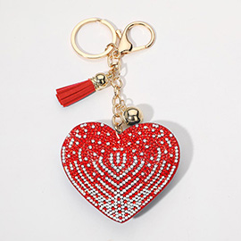 Bling Heart Tassel Keychain