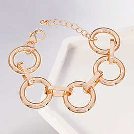 Open Metal Circle Link Bracelet