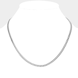 6 Diamond Cut Stainless Steel 18 Inch 4mm Cuban Metal Chain Necklace