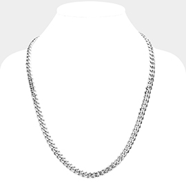 6 Diamond Cut Stainless Steel 24 Inch 8mm Cuban Metal Chain Necklace