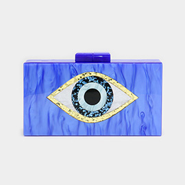 Glittered Evil Eye Celluloid Acetate Clutch / Crossbody Bag