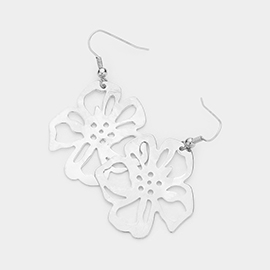 Metal Flower Dangle Earrings