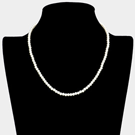 Gold Dipped Brass Metal 4mm Pearl Necklace