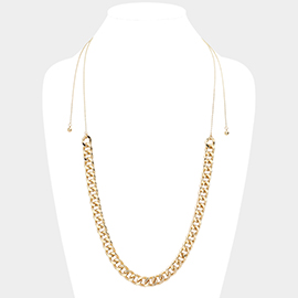 Metal Chain Link Long Necklace