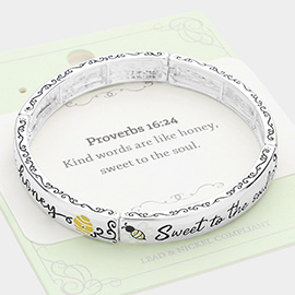 Proverbs 16:24 Message Metal Stretch Bracelet