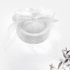 Floral Pearl Mesh Fascinator / Headband