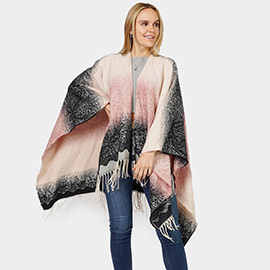 Lace Textured Ombre Cape Poncho