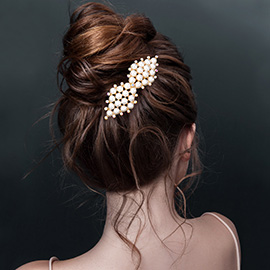 Pearl Cluster Bow Hair Comb