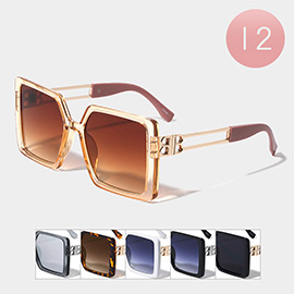 12PCS - Resin Square Wayfarer Sunglasses