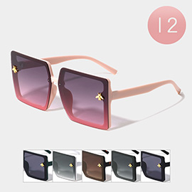 12PCS - Honey Bee Pointed Square Wayfarer Sunglasses
