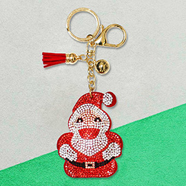 Bling Santa Claus Tassel Keychain