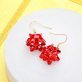 Christmas Gift Bow Dangle Earrings