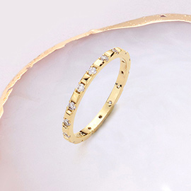 Brass Metal Stone Embellished Ring