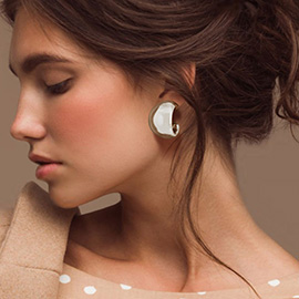 Abstract Metal Hoop Earrings