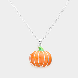 Enamel Pumpkin Pendant Necklace