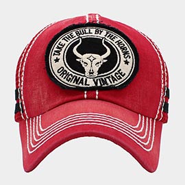Take The Bull By The Horn Message Mesh Back Vintage Baseball Cap