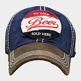Ice Cold Beer Sold Here Message Vintage Baseball Cap