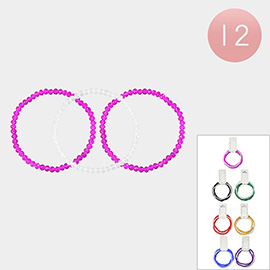 12 Set of 3 - Faceted Beaded Stretch Bracelets