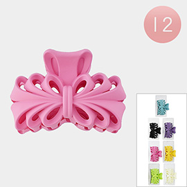 12PCS - Solid Bow Claw Hair Clips