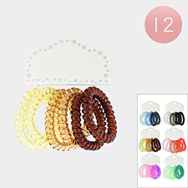 12 Set of 6 - Telephone Cord Coil Hair Bands