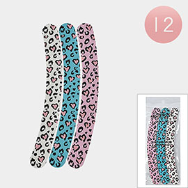 12 Set of 3 - Leopard Patterned Nail Files