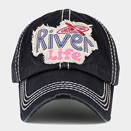 River Life Message Kayak Pointed Vintage Baseball Cap