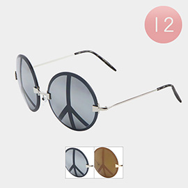 12PCS - Peace Sign Wayfarer Sunglasses
