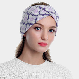Quatrefoil Patterned Knit Earmuff Headband