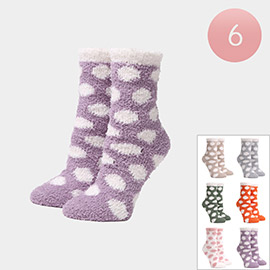 6Pairs - Polka Dot Patterned Luxury Soft Socks