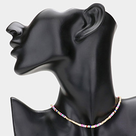 Heishi Bead Accented Choker Necklace