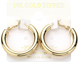 14K Gold Dipped Hypoallergenic Hoop Earrings