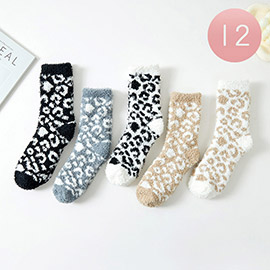 12Pairs - Leopard Patterned Socks