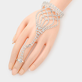 Rhinestone Hand Chain Evening Bracelet