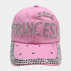 Princess Message Bling Crown Studded Baseball Cap