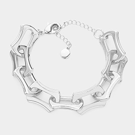 Abstract Open Metal Link Bracelet
