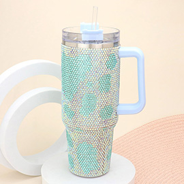 40oz Stainless Steel Animal Patterned Tumbler with Handle