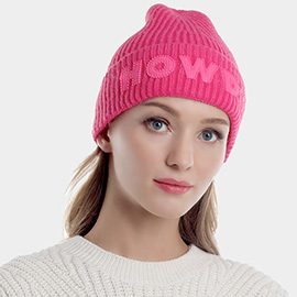 Howdy Message Knit Beanie Hat