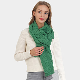 Cable Knit Oblong Scarf